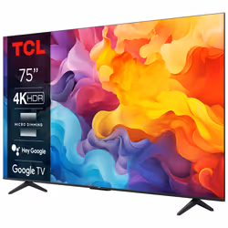 TCL P655 Smart TV Ultra HD 4K 75" 75P61B, Dolby Audio, Controlli vocali, Google TV