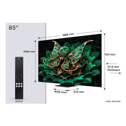 TCL C7K Serie Smart TV QD-MiniLED 4K 85" 85C7K, audio B&O, Dolby Vision IQ & Atmos, Google TV