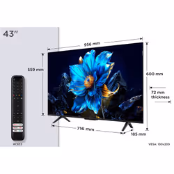 TCL P7K Serie Smart TV QLED 4K 43" 43P7K, Dolby Vision - Atmos, HDR10+, Google TV - Vista aggiuntiva 4