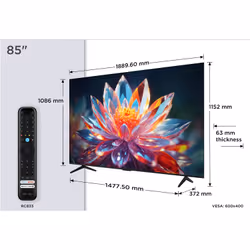 TCL T6C Serie Smart TV QLED 4K 85" 85T6C, Dolby Vision & Atmos, HDR10+, Fire TV - Vista aggiuntiva 2