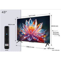 TCL T6C Serie Smart TV QLED 4K 43" 43T6C, Dolby Vision & Atmos, HDR10+, Fire TV