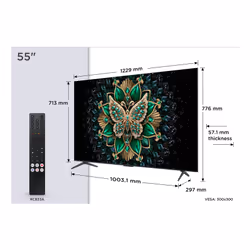 TCL Serie C69K Smart TV QD-MiniLED 4K 55" 55C69K, audio Onkyo 2.1, Dolby Vision IQ & Atmos, Google TV