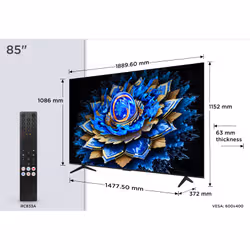 TCL T69C 85T69C TV 2,16 m (85") 4K Ultra HD Smart TV Wi-Fi Nero - Vista aggiuntiva 3