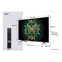 TCL Serie C69K Smart TV QD-MiniLED 4K 50" 50C69K, audio Onkyo 2.1, Dolby Vision IQ & Atmos, Google TV