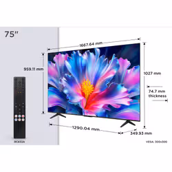 TCL P69L 75P6L TV 190,5 cm (75") 4K Ultra HD Smart TV Wi-Fi Nero - Vista aggiuntiva 4
