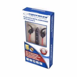 Esperanza EH186K cuffia e auricolare Wireless In-ear Sport Bluetooth Nero, Rosso
