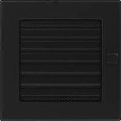KRATKI Griglia di Ventilazione griglia per Camino 17 cm x 17 cm Nera con Tende