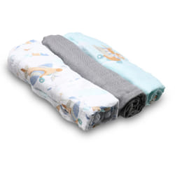 BabyOno Natural Bamboo Diapers Blue-Grey 70x70 cm 3 pz