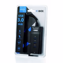 iBox IUH3FB hub di interfaccia 5000 Mbit/s Nero - Vista aggiuntiva 3