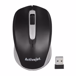 Activejet AMY-313, Ambidestro, Ottico, RF Wireless, 1200 DPI, Nero, Grigio