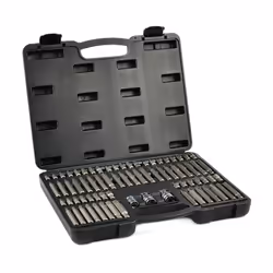SERIE SET 75PZ CHIAVI A BUSSOLA GEKO Un set di punte in acciaio CrV, utilizzate per svitare viti speciali come: torx, spline, ...