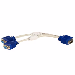 Akyga AK ad 20 VGA cavo adattatore Y maschio 2 X femmina, Blu, VGA, VGAx2, 0,15 m, Bianco