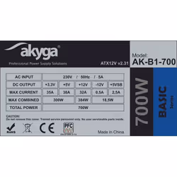 Akyga AK-B1-700 alimentatore per computer 700 W 20+4 pin ATX ATX Grigio - Vista aggiuntiva 4