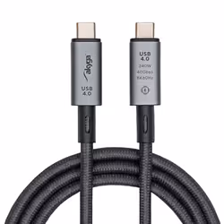 Akyga AK-USB-45 cavo USB USB4 Gen 3x2 1 m USB C Nero - Vista aggiuntiva 4