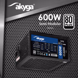 Akyga AK-C1-600 alimentatore per computer 600 W 24-pin ATX ATX Nero - Vista aggiuntiva 6
