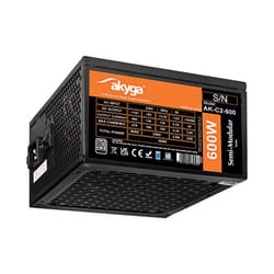 Akyga AK-C2-600 alimentatore per computer 600 W 20+4 pin ATX ATX Nero