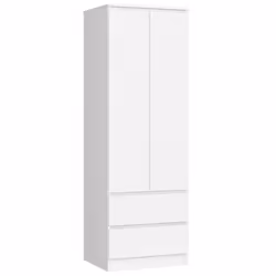AKORD Furniture Factory SP0PSYSBIA001, Bianco, Guardaroba, 1 ripiani, 2 porta/porte, Opaco, Porta a battente