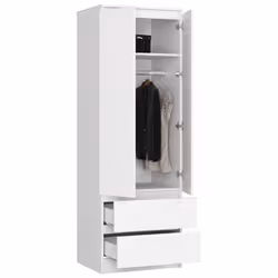 AKORD Furniture Factory SP0PSYSBIA001 armadio/guardaroba per camera da letto 1 ripiani 2 porta/porte Bianco