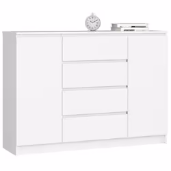 AKORD Furniture Factory OP0LKOMBIA006, Bianco, 4 cassetto/cassetti, Opaco, 4 ripiani, 2 porta/porte, 16 mm