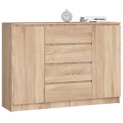 AKORD Furniture Factory OP0LKOMDAB005, Quercia, 4 cassetto/cassetti, Opaco, 4 ripiani, 2 porta/porte, 16 mm