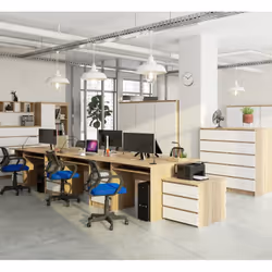 AKORD Furniture Factory IP0PBIUSON002 scrivania per computer Bianco, Colore quercia - Vista aggiuntiva 6