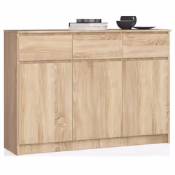 AKORD Furniture Factory OP0LK-1DAB008, Quercia, 3 cassetto/cassetti, Opaco, 6 ripiani, 3 porta/porte, 16 mm