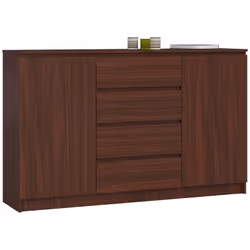 AKORD Furniture Factory OP0LK-1VEN003, Wengé, 4 cassetto/cassetti, Opaco, 4 ripiani, 2 porta/porte, 16 mm