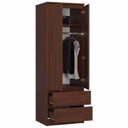 AKORD Furniture Factory SP0PSYSVEN001 armadio/guardaroba per camera da letto 1 ripiani 2 porta/porte Wengé