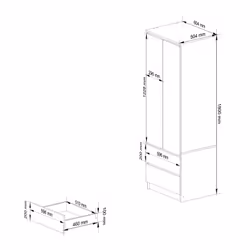 AKORD Furniture Factory SP0PSYSVEN001 armadio/guardaroba per camera da letto 1 ripiani 2 porta/porte Wengé