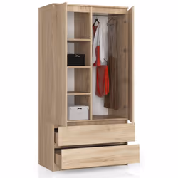 AKORD Furniture Factory SP0PSYSSON010 armadio/guardaroba per camera da letto 4 ripiani 2 porta/porte Quercia