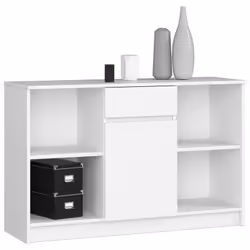 AKORD Furniture Factory OP0LKOMBIA010, Bianco, 1 cassetto/cassetti, Opaco, 6 ripiani, 1 porta/porte, 16 mm
