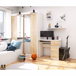 AKORD Furniture Factory IP0PBIUBIADAB008 scrivania per computer Bianco, Colore quercia - Vista aggiuntiva 5
