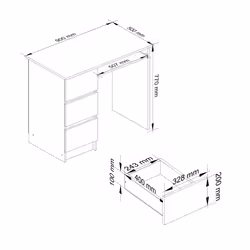 AKORD Furniture Factory IP0PBIUBIA009 scrivania per computer Bianco
