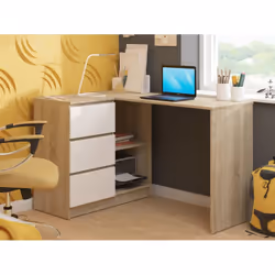 AKORD Furniture Factory IP0P3SDAB00281 scrivania per computer Bianco, Colore quercia - Vista aggiuntiva 6