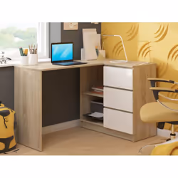 AKORD Furniture Factory IP0P3SDAB0011 scrivania per computer Bianco, Colore quercia - Vista aggiuntiva 6
