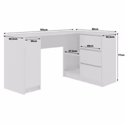 AKORD Furniture Factory IP0PBIUDABBIA006 scrivania per computer Bianco, Colore quercia - Vista aggiuntiva 5