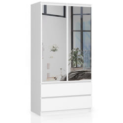 AKORD Furniture Factory SP0PSYSBIALUST armadio/guardaroba per camera da letto 4 ripiani 2 porta/porte Bianco