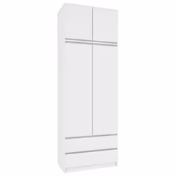 AKORD Furniture Factory SP0PSYSNADBIA010 armadio/guardaroba per camera da letto 2 ripiani 2 porta/porte Bianco - Vista aggiuntiva 5