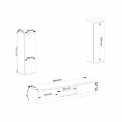 AKORD Furniture Factory MEBCLPBIA001 supporto TV e sistema audio 8 ripiani