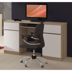 AKORD Furniture Factory IP0PBIUDABBIA004 scrivania per computer Bianco, Colore quercia - Vista aggiuntiva 5