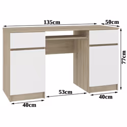 AKORD Furniture Factory IP0PBIUDABBIA004 scrivania per computer Bianco, Colore quercia - Vista aggiuntiva 6