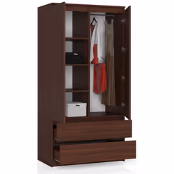 AKORD Furniture Factory SP0PSYSVEN010 armadio/guardaroba per camera da letto 4 ripiani 2 porta/porte Wengé