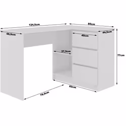 AKORD Furniture Factory IP0P3SBIASONB16P scrivania per computer Bianco, Colore quercia - Vista aggiuntiva 5