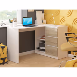 AKORD Furniture Factory IP0P3SBIASONB16P scrivania per computer Bianco, Colore quercia - Vista aggiuntiva 6