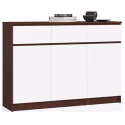 AKORD Furniture Factory OP0LK-1VENBIA0008, Bianco, Wengé, 3 cassetto/cassetti, Opaco, 6 ripiani, 3 porta/porte, 16 mm