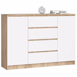 AKORD Furniture Factory OP0LKOMDABBIA005, Bianco, Quercia, 4 cassetto/cassetti, Opaco, 4 ripiani, 2 porta/porte, 16 mm