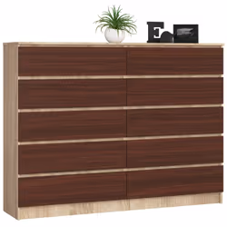 AKORD Furniture Factory OP0LK-1DABWEN005, Quercia, Wengé, 10 cassetto/cassetti, Opaco, 16 mm, 71 cm, 400 mm