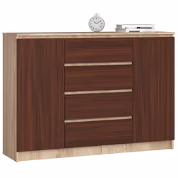 AKORD Furniture Factory OP0LKOMDABWEN005, Quercia, Wengé, 4 cassetto/cassetti, Opaco, 4 ripiani, 2 porta/porte, 16 mm