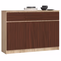 AKORD Furniture Factory OP0LK-1DABWEN008, Quercia, Wengé, 3 cassetto/cassetti, Opaco, 6 ripiani, 3 porta/porte, 16 mm