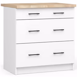 AKORD Furniture Factory KS0POLIBIA3S015, Bianco, 16 mm, 3 cassetto/cassetti, 460 mm, 800 mm, 850 mm